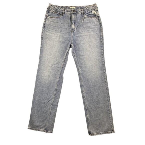 Cleo + Wolf Jeans Womens 38x36 Light Wash Ultra High Rise Ankle Straight Cotton - Picture 1 of 16